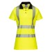 Yellow/Black Ladies Hi Vis Polo Shirt Portwest LW72