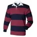 FR08M Striped L/S rugby shirt Burgundy/Navy