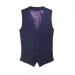 1074 Busso Mens Waistcoat Mid Blue Front