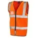 Orange Zip Front Hi Vis Vest with ID Pocket