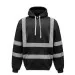 HVK05 Personalised Pull-Over Hivis Hoodie Black Front