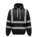 HVK05 Personalised Pull-Over Hivis Hoodie Black Front