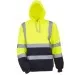 HVK05 Personalised Pull-Over Hivis Hoodie Yellow Navy Front