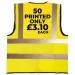 50 Printed Hi Vis safety vests