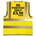 50 Printed Hi Vis safety vests