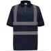 Navy Polo Shirt with hi vis stripes