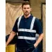 Navy Polo Shirt with hi vis stripes