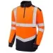 Hi Vis Quarter Zip Two Tone Sweatshirt LEO SS08 Orange