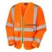 Leo Superior Sleeved Hi Vis Vest with Tablet Pocket - S24 ORANGE