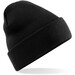 Embroidered Knitted Beanie Hat Beechfield BC045 Black