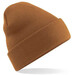 Embroidered Knitted Beanie Hat Beechfield BC045 Caramel