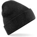 Embroidered Knitted Beanie Hat Beechfield BC045 Charcoal