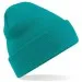 Embroidered Knitted Beanie Hat Beechfield BC045 Emerald