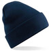 Embroidered Knitted Beanie Hat Beechfield BC045 French Navy