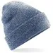 Embroidered Knitted Beanie Hat Beechfield BC045 Heather Navy