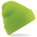 Embroidered Knitted Beanie Hat Beechfield BC045  Lime Green