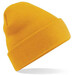 Embroidered Knitted Beanie Hat Beechfield BC045 Mustard