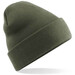 Embroidered Knitted Beanie Hat Beechfield BC045 Olive