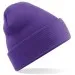 Embroidered Knitted Beanie Hat Beechfield BC045 Purple