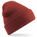 Embroidered Knitted Beanie Hat Beechfield BC045 Rust