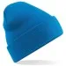 Embroidered Knitted Beanie Hat Beechfield BC045 Sapphire Blue