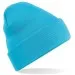 Embroidered Knitted Beanie Hat Beechfield BC045 Surf Blue
