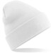 Embroidered Knitted Beanie Hat Beechfield BC045 White