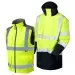 3-in-1 Unpadded Waterproof Coat with Bodywarmer A04/BW01 Yellow/Navy